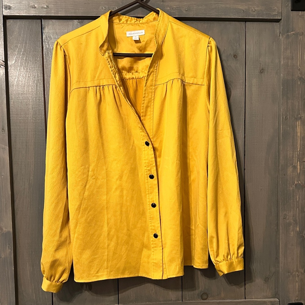 Charter Club Mustard Yellow Blouse